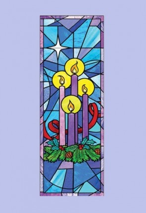 Celebration Banners Stained Glass Series "Celebrate Advent" 2'W X 6'H Worship Banner