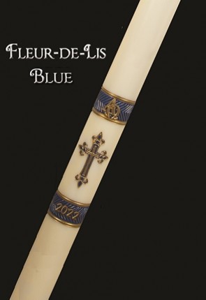 Dadant Candle Fleur-de-Lis Series Blue Paschal Candle