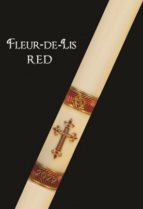 Dadant Candle Fleur-de-Lis Series Red Paschal Candle