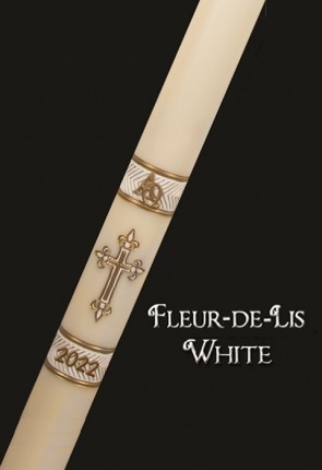 Dadant Candle Fleur-de-Lis Series White Paschal Candle