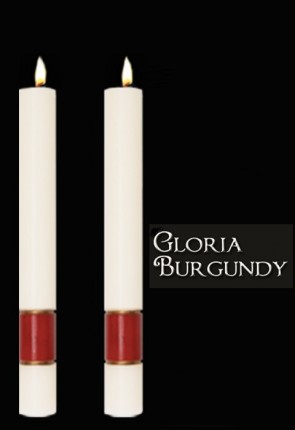 Dadant Candle Gloria Series Burgundy Side Altar Candles