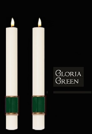 Dadant Candle Gloria Series Green Side Altar Candles