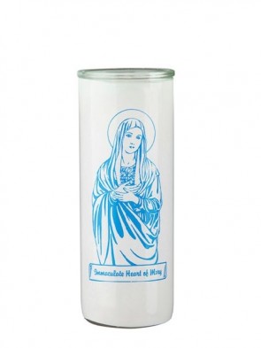 Dadant Candle Immaculate Heart of Mary Glass Globe - Case of 12 Globes