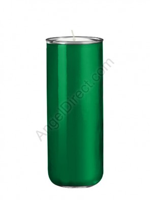 Dadant Candle No. 3 Green, 6-Day, Open-Mouth Glass Devotional Candle - Case Of 12 Candles
