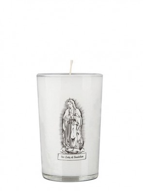 Dadant Candle Our Lady of Guadalupe 24-Hour Glass Prayer Candle - Case of 12 Candles