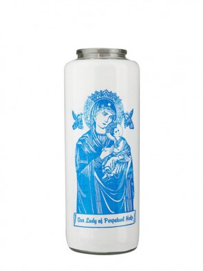 Dadant Candle Our Lady of Perpetual Help 6-Day, Glass Devotional Candle - Case of 12 Candles