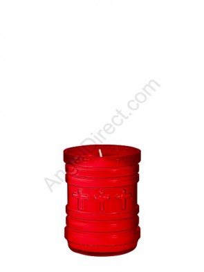 Dadant Candle P-Series Ruby, 3-Day, Plastic Devotional Candle - Case Of 24 Candles