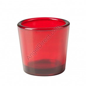 Dadant Candle Red, Glass, 10-Hour Votive Candle Holder - Box Of 12 Holders
