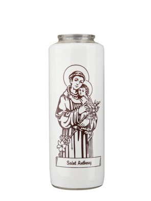 Dadant Candle Saint Anthony 6-Day, Glass Devotional Candle - Case of 12 Candles