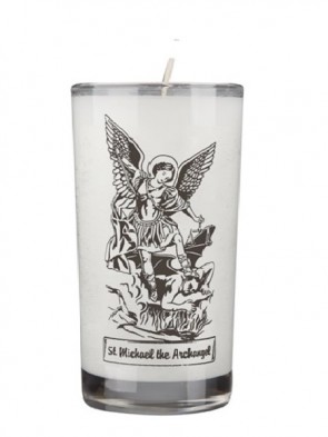 Dadant Candle Saint Michael the Archangel 72-Hour Glass Prayer Candle - Case of 12 Candles