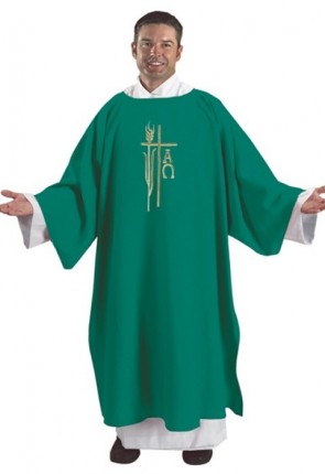 R.J. Toomey Alpha Omega Collection Green Dalmatic with Inner Stole