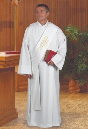 R.J. Toomey Alpha Omega Collection White Deacon Stole