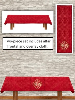 R.J. Toomey Avignon Collection Red Altar Frontal and Overlay Cloth Set
