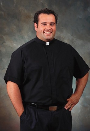 R.J. Toomey "Big & Tall" Short-Sleeve, Tab Collar Clergy Shirt