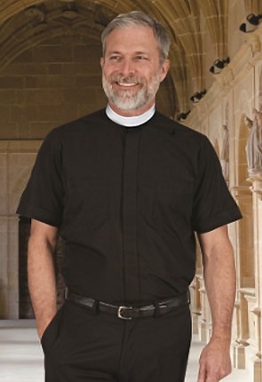 R.J. Toomey Short-Sleeve, Neckband Collar Clergy Shirt