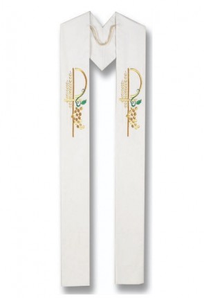 R.J. Toomey Eucharistic Collection White Overlay Stole
