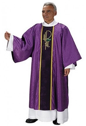 R.J. Toomey Eucharistic Jacquard Collection Purple Dalmatic with Inner Stole