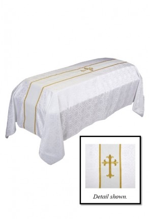 R.J. Toomey Avignon Collection White, 6'W X 10'L Embroidered Funeral Pall