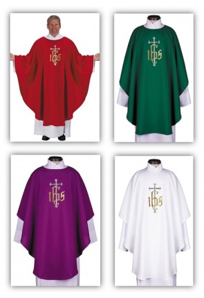 R.J. Toomey IHS Collection Set of Four Chasubles with Round Neck and Inner Stoles