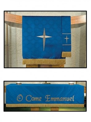 R.J. Toomey Maltese Cross Blue Jacquard Three-Piece Parament Set