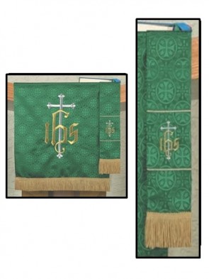 R.J. Toomey Maltese Cross Green Jacquard Bookmark