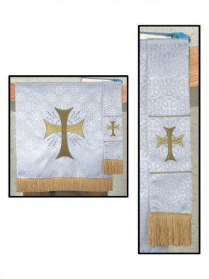 R.J. Toomey Maltese Cross White Jacquard Bookmark