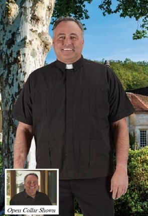 R.J. Toomey "Panama" Short-Sleeve, Tab Collar Clergy Shirt