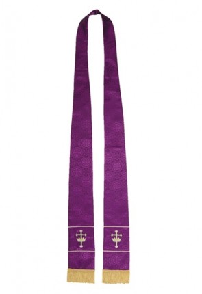 R.J. Toomey Maltese Cross Purple Jacquard Stole
