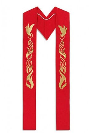 R.J. Toomey Pentecost/Confirmation Red Overlay Stole