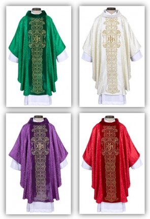 R.J. Toomey Saint Mark Collection Set of Four Gothic-Style Chasubles with Inner Stoles