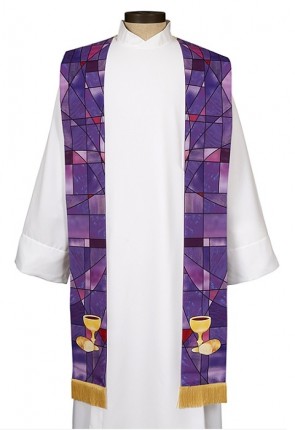 R.J. Toomey Stained Glass Collection Purple Overlay Stole
