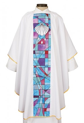 R.J. Toomey Stained Glass White Chasuble with Inner Stole