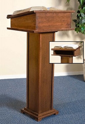 Robert Smith 43"H Maple Square-Base Lectern With Shelf