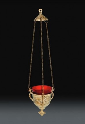 Sudbury Brass 12"L Hanging Votive Lamp with Holder