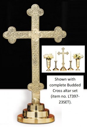 Sudbury Brass 23"H Budded Cross Series Altar Cross