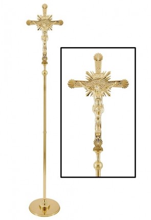 Sudbury Brass 65-1/4"H Processional Crucifix