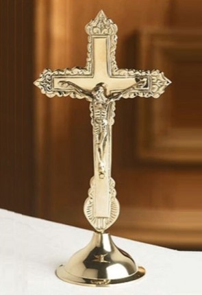 Sudbury Brass 9"H Ornate Crucifix