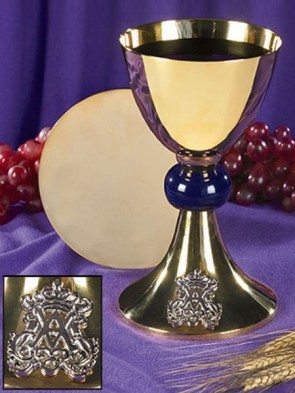 Sudbury Brass Blessed Mother Chalice and Paten Set