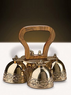 Sudbury Brass Embossed Hand-Held Bell Set With Four Bells