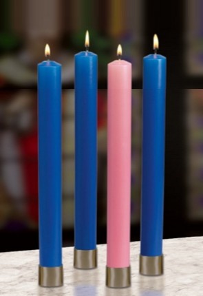 Will & Baumer 1-1/2"D Polar Paraffin-Based Advent Candle Set