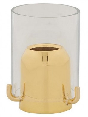 Will & Baumer Brass Candle Follower with Glass Shield