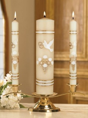Will & Baumer Dove and Rings Wedding Unity Candle Set