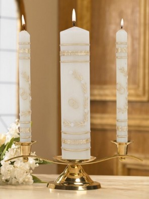 Will & Baumer Flowers and Rings Wedding Unity Candle Set