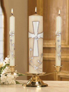 Will & Baumer Large Cross Wedding Unity Candle Set