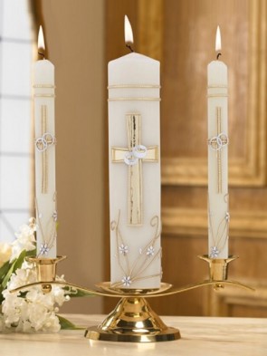 Will & Baumer Ornate Cross Wedding Unity Candle Set