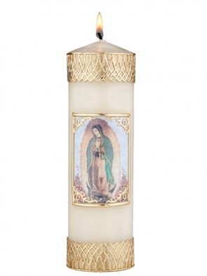 Will & Baumer Our Lady of Guadalupe Wax Devotional Candle - Set of Two Candles