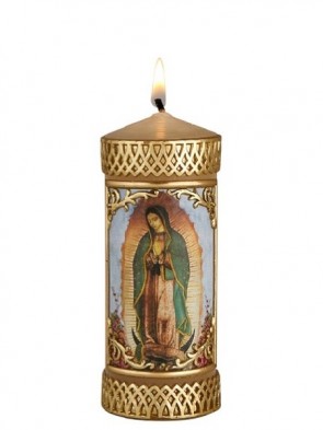 Will & Baumer Our Lady of Guadalupe Wax Devotional Candle - Set of Two Candles