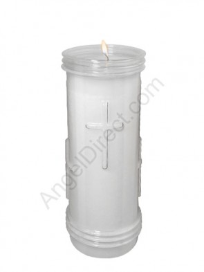 Will & Baumer Prayerlights Clear, 7-Day, Plastic Devotional Candle - Case Of 12 Candles