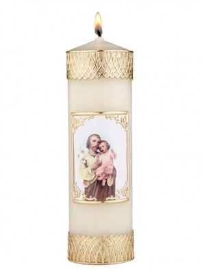 Will & Baumer Saint Joseph and Child Wax Devotional Candle - Set of Two Candles