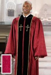 Cambridge Burgundy Jacquard Embroidered Cross Pulpit Robe
